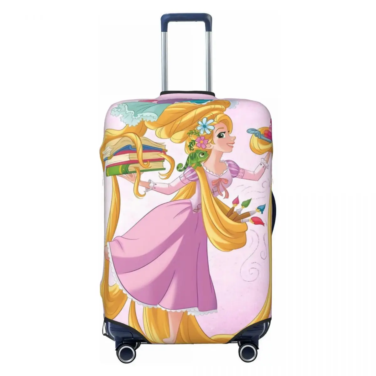 

Custom Princess Tangled Travel Luggage Cover Washable Cartoon Funny Suitcase Cover Protector Fit 18-32 Inch