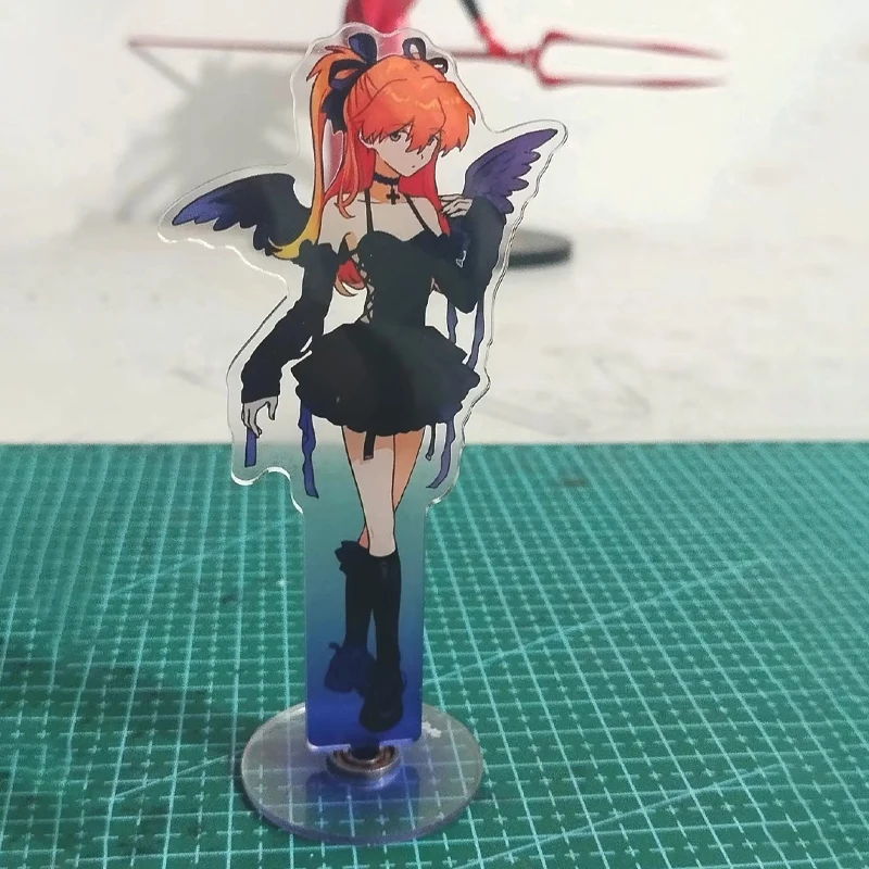 2 stücke Eva Asuka Acryl Ornamente Spielzeug EVANGELION Stehenden Zeichen Drehbare Anime Peripheriegeräte Figur Stehen Desktop Modell Platte Geschenk
