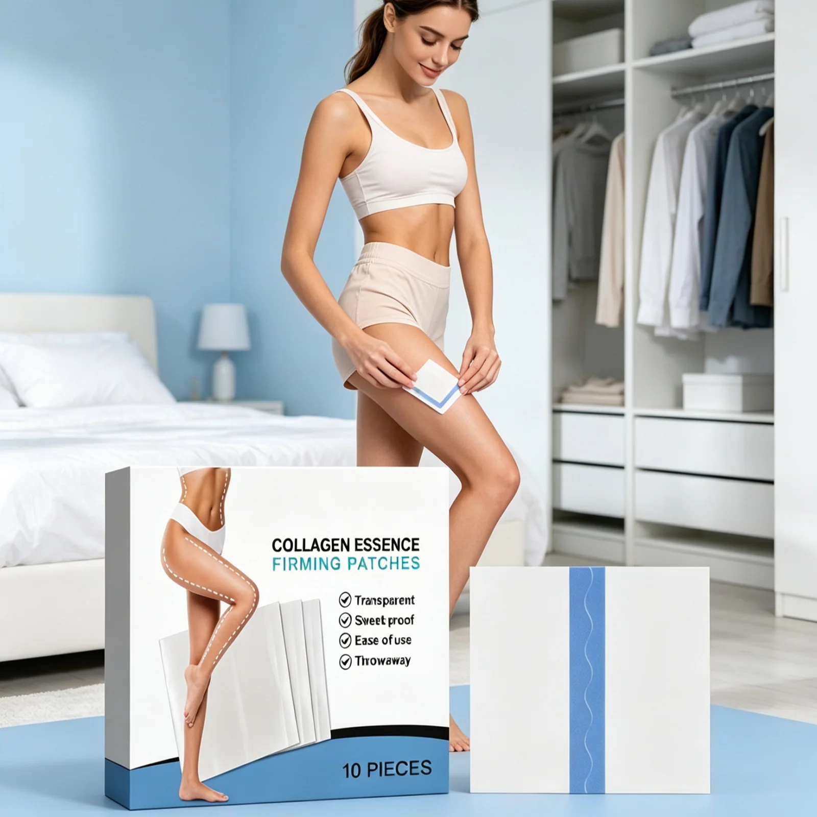 Thigh Lifting Tape Invisible Tighten Loose Texture Improve Sagging Skin Fades Fine Lines Boost Elasticity Legs Slimming Patches
