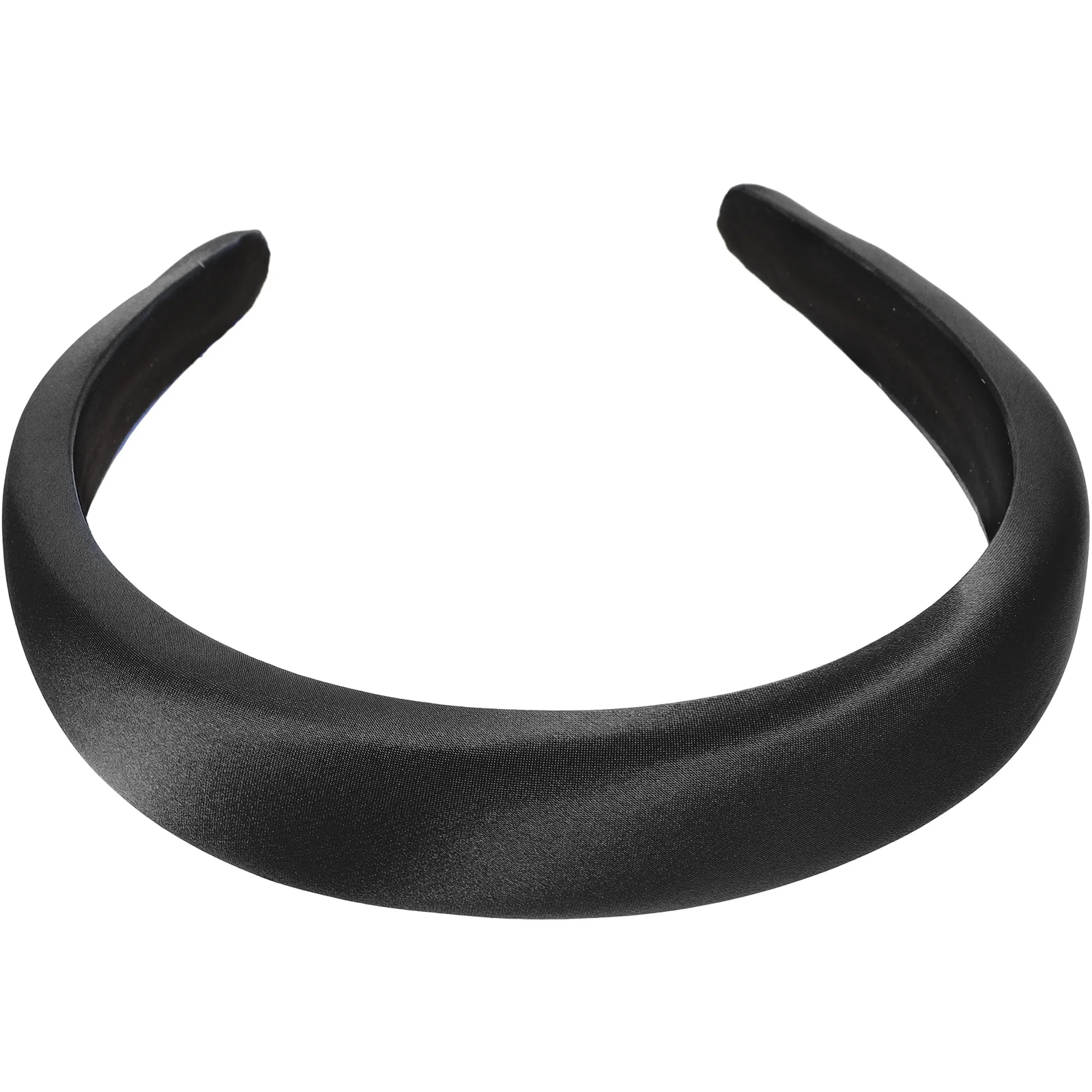 Headbands for Girls Black Satin Wide Accessories Sponge Women Nonslip Thick Padded Miss