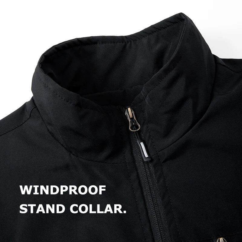 Gilet softshell leggero da uomo con tasche con cerniera Giacca senza maniche antivento per escursioni, golf, capispalla da esterno