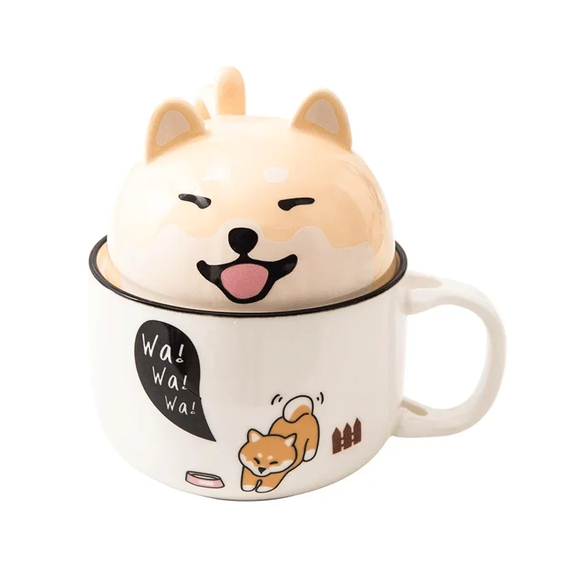 

Shiba Inu Cat Coffee Cup Home Cartoon Animal Decoration Cup Creative Couple Ceramic Cup Afternoon Tea Breakfast Milk Tableware