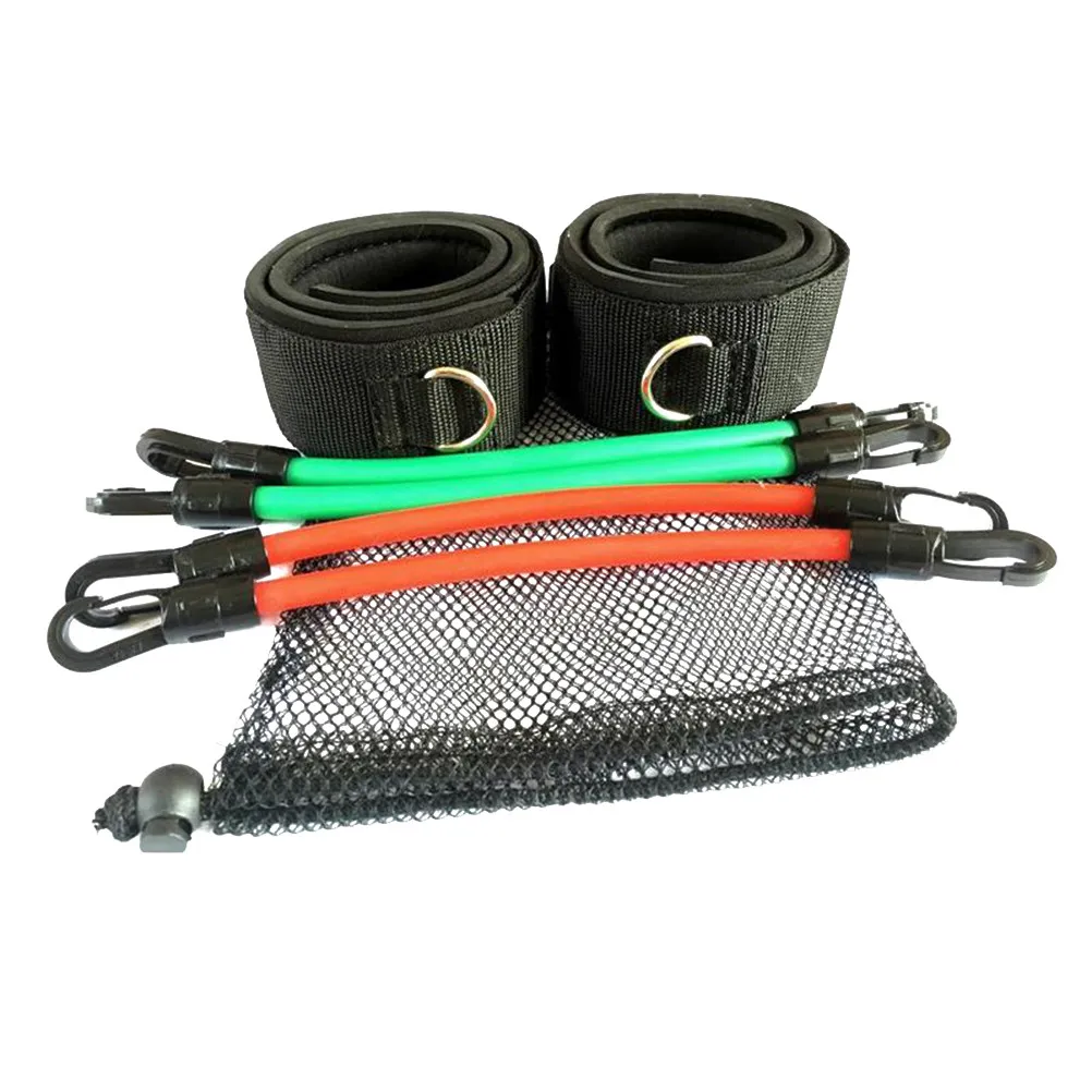 Resistance Band Set Natural Latex Complete Kit Red Tube Bands Leg Straps Carry Bag Workout Bands for Fitness Sports Training