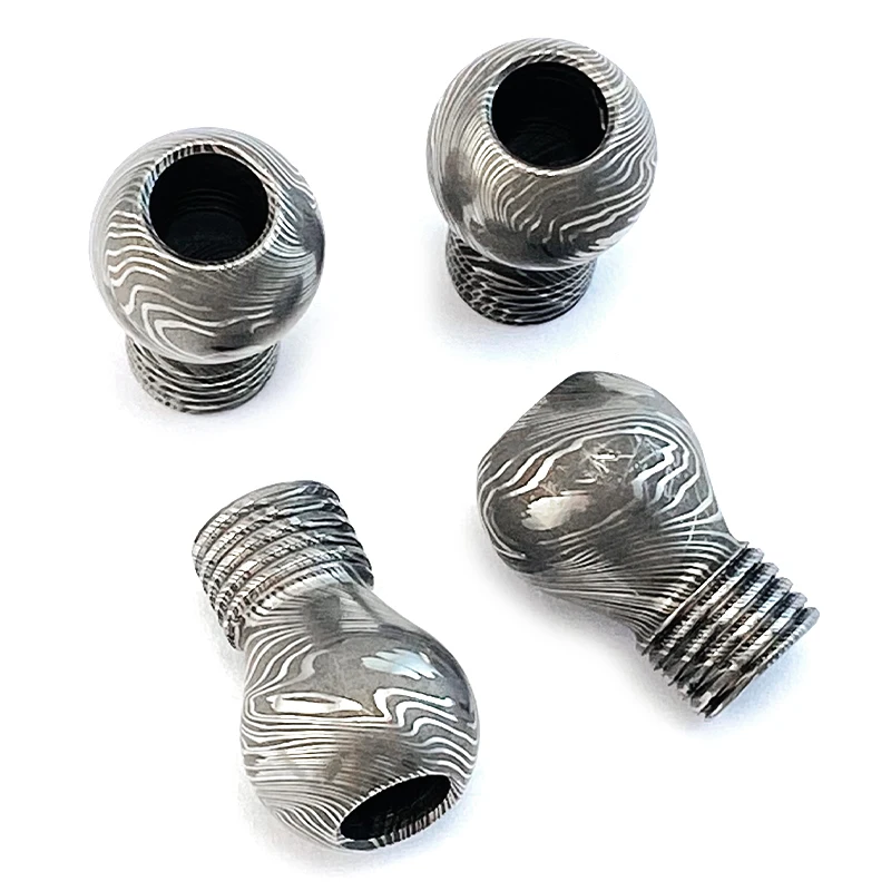 EDC 나이프 펜던트 다마스커스 스틸 파라코드 펜던트 티타늄 합금 부품 야외 생존 장비 펜던트 액세서리