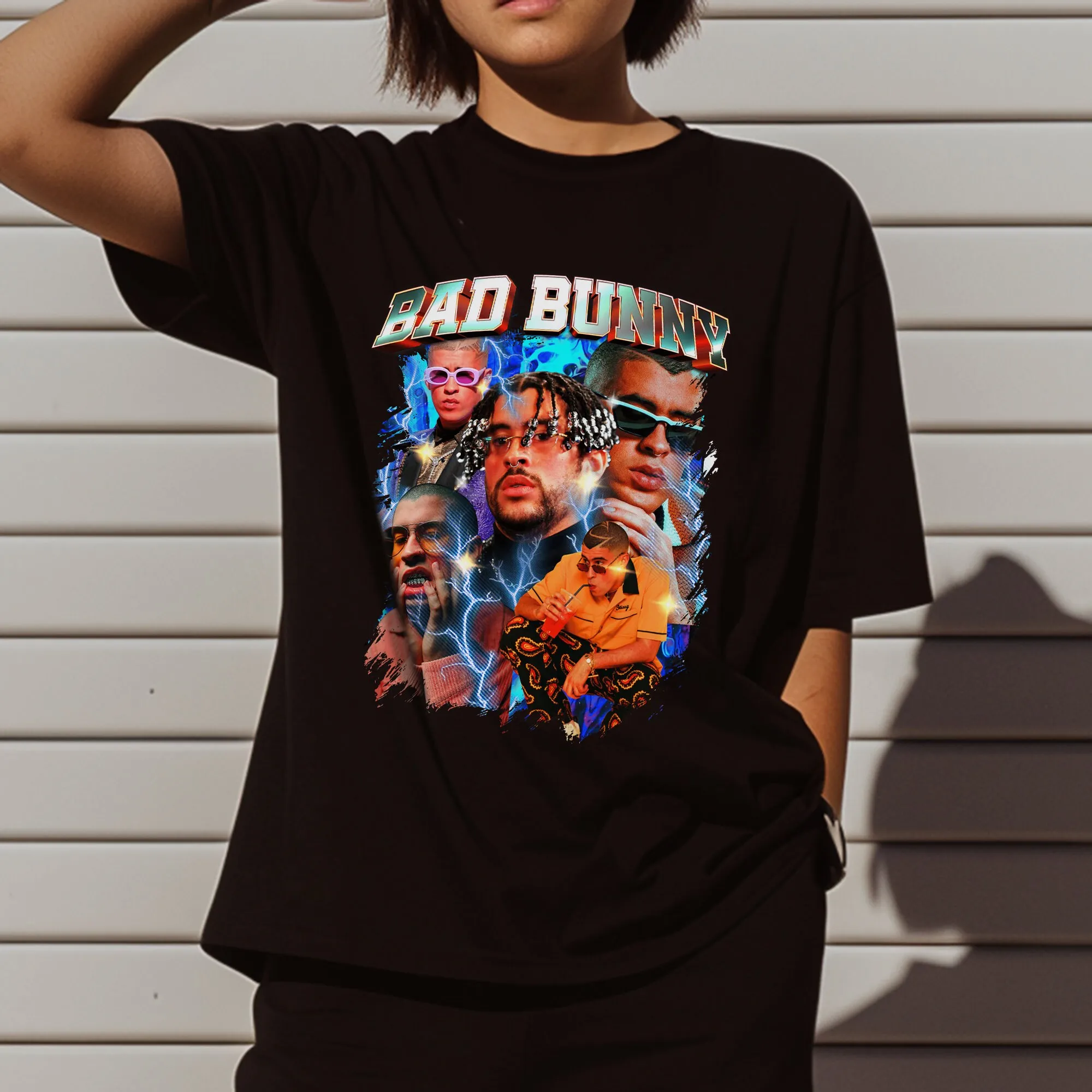 Retro Bad Bunny t shirt Vintage 90s merch Latin Trap King bootleg graphic Reggaeton Phenom homage design tee Funny meme