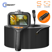 4.3'' Industrial Endoscope Camera 1080P HD 50m Rigid Cable Hand-held Waterproof Borescope Camera Split Design Check Car Sewer