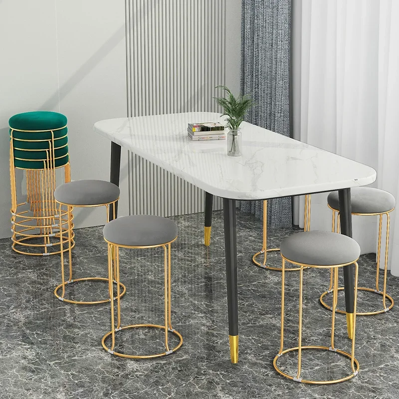 Scandinavian Velvet Bar Chair Kitchen Lounge Salon Table Hotel Round Stool Chair Bathroom Outdoor Style Cadeira Furniture