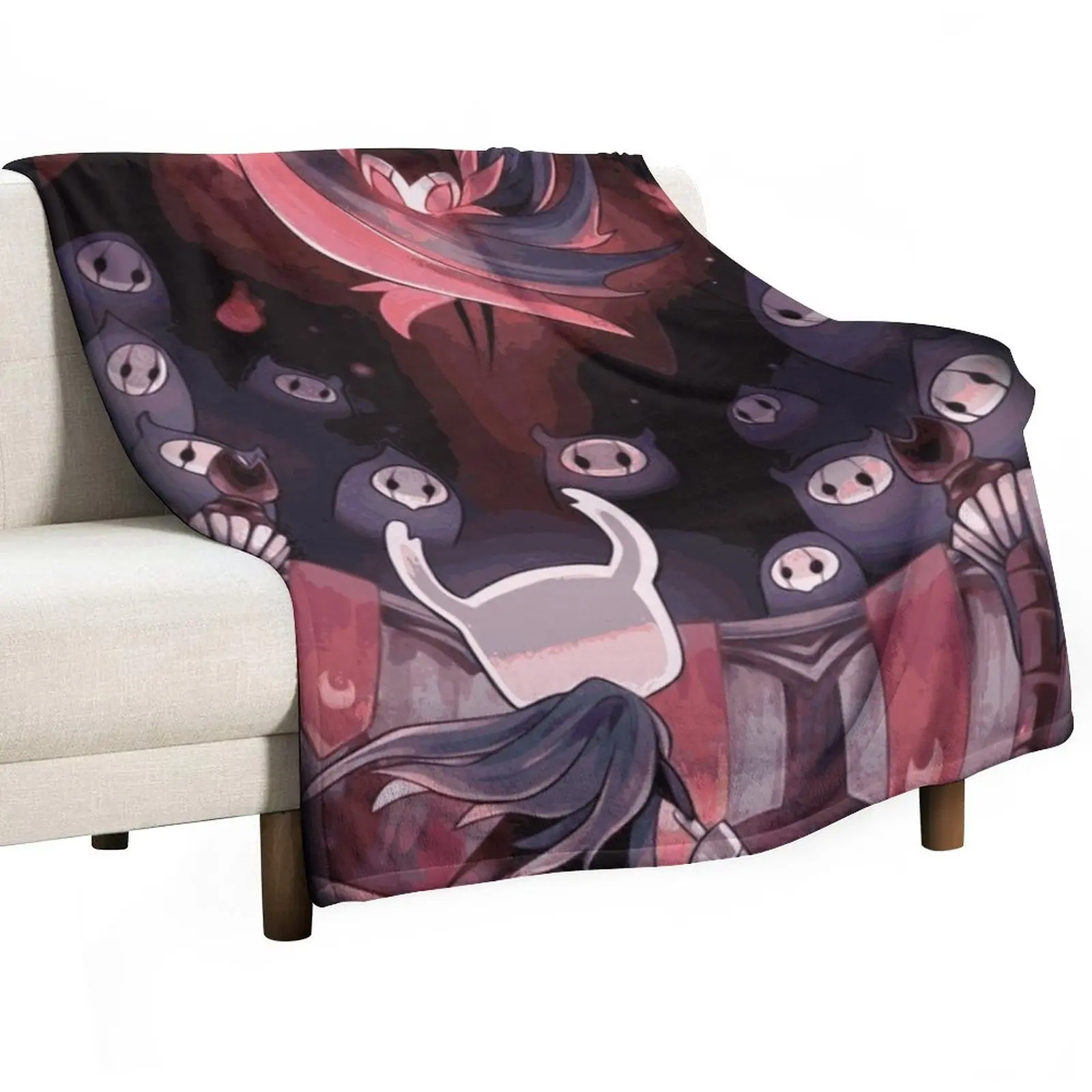 Hollow Knight - The Knight Facing Master Grimm Throw Blanket Thin Blankets Extra Large Throw Blanket