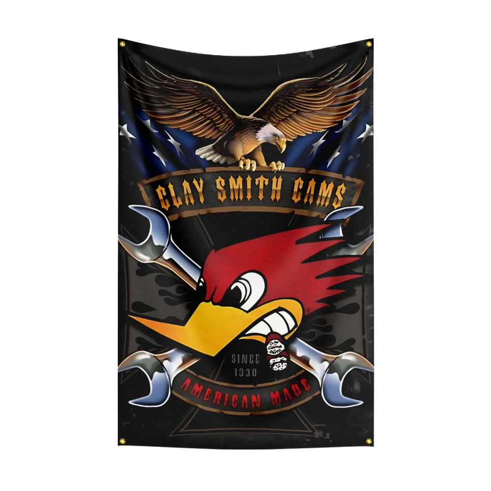 3x5 Ft Mr.Horsepowers Clay Smith Cams Flag Polyester Printed Horsepower Flags for Room Garage Decor
