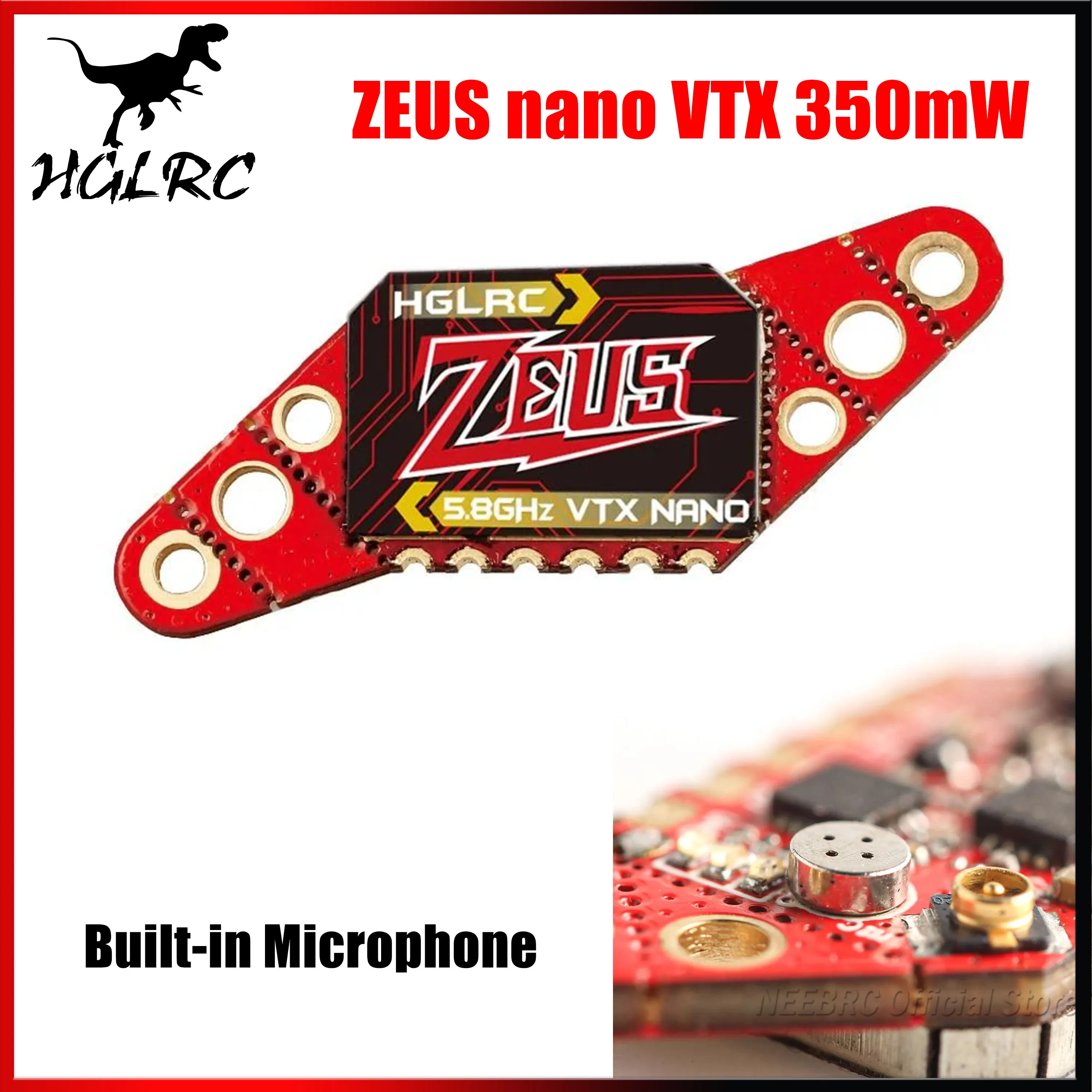 

HGLRC Zeus Nano VTX 350 МВт 5,8G Мини-передача изображения 16 мм/20 мм/25,5 мм Встроенный микрофон с отверстием для FPV Racing Drone Freestyle