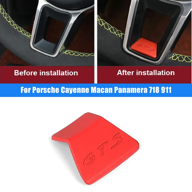 

Car Sticker For Porsche Cayenne Macan Panamera 718 911 Emblem Badge Steering Wheel GTS Decoration Trim Interior Modification