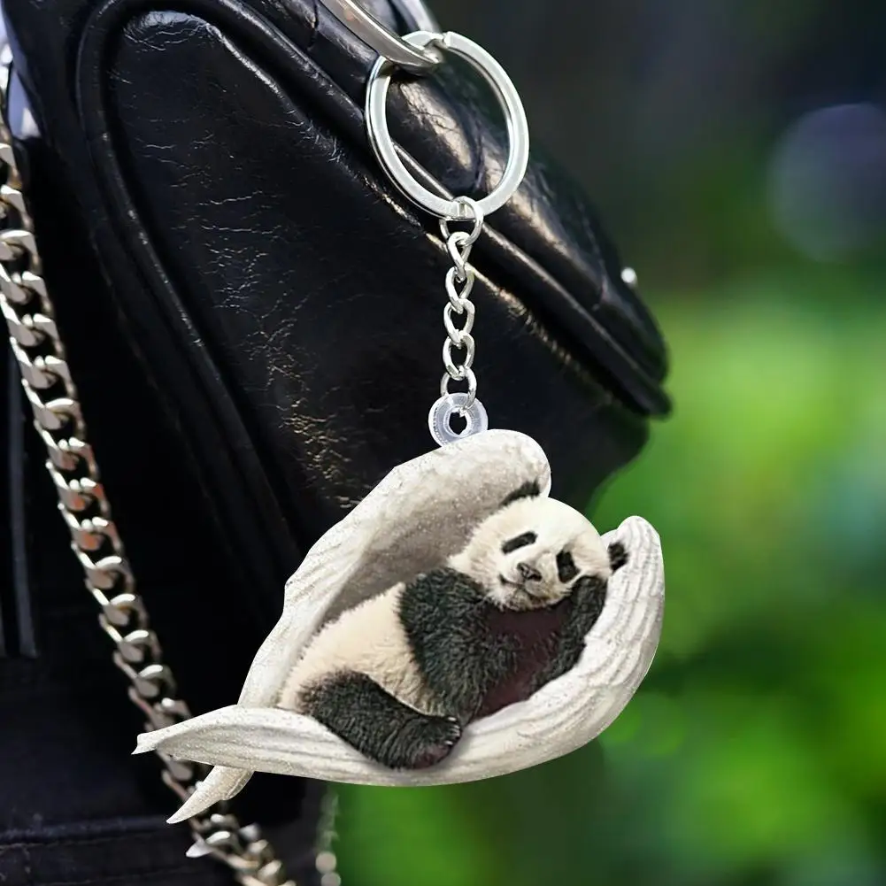 พวงกุญแจสุนัขเทวดานอนหลับน่ารักสำหรับรถยนต์/การตกแต่งบ้านของขวัญคริสต์มาสที่แขวนพวงกุญแจ