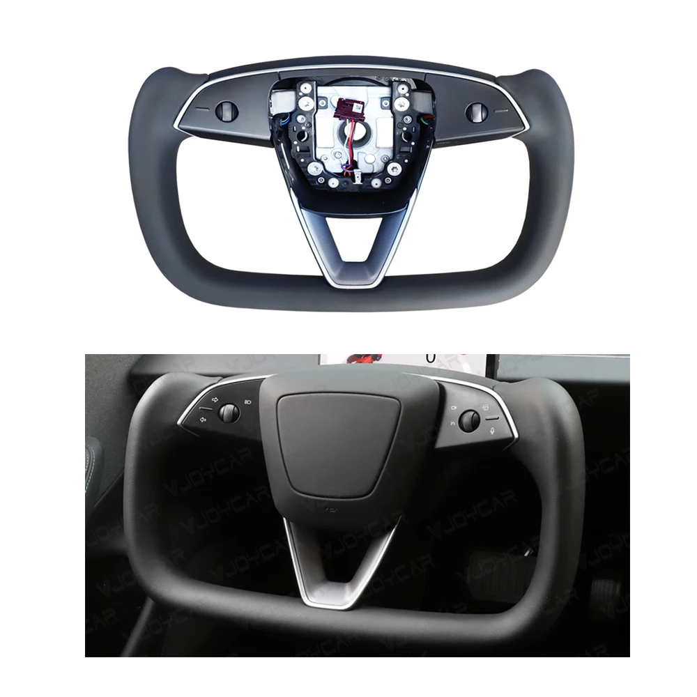 Vjoycar Car Modification Accessories for Tesla Model 3 Highland Yoke Steering Wheel Nappa Leather 360 Degrees Steering Wheels