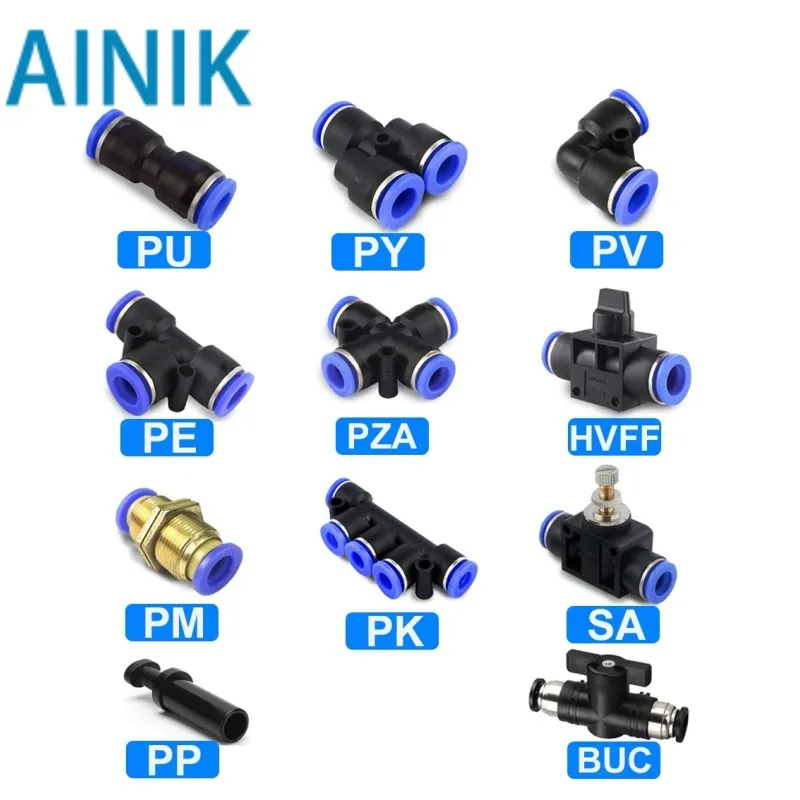 Pneumatic Fittings Quick Connector Air Hose Tube Connectors Plastic PU PY 4mm 6mm 8mm 10mm 12mm Push Into Pluglug