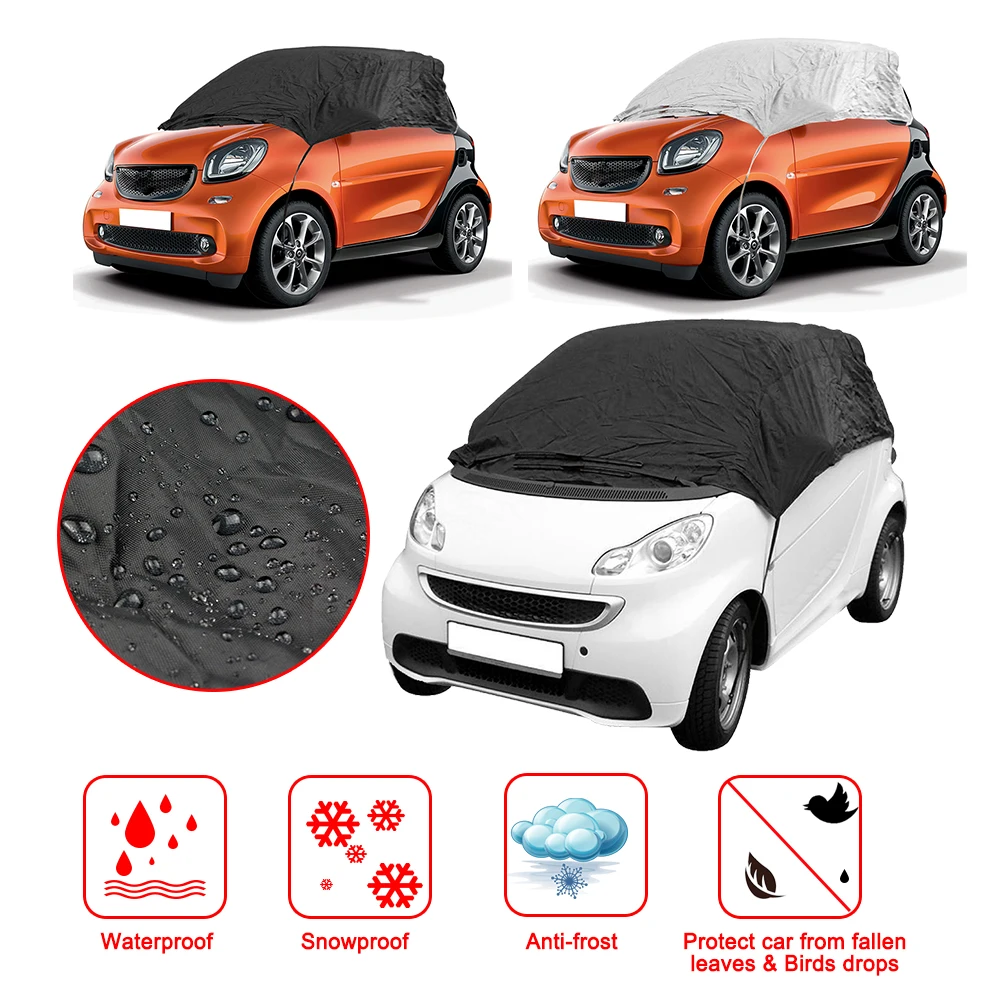 Car Exterior Half Cover Scratch Resistant UV Protection Car Shade Waterproof Dustproof Hatchback Awning For Mercedes-Benz SMART