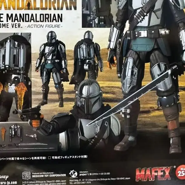 В наличии 100% оригинальная фигурка Medicom Toy Mafex 256 Star Wars The Mandalorian Chrome Ver No.256, эксклюзивное издание к празднованию 2025 года в Японии, аниме-подарок, игрушка