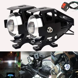 Additional Motorcycle Spotlights LED Headlights With Switch U5 Fog Lights 12-80V Scooter Headlamp Foglights Auxiliary Car Lamp