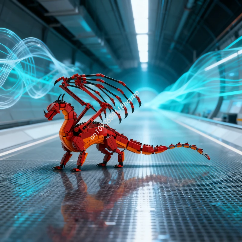 1240 Uds. MOC SkyWing alas fuego modelo de bloques de construcción regalo de Navidad juguetes de arquitectura DIY Idea creativa ladrillo niños