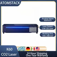 Atomstack K60 Co2 Laser Batch Engraving 500*300mm Area Cutting Engraver Machine Auto Focus For Clear Acrylic Glass Rubber