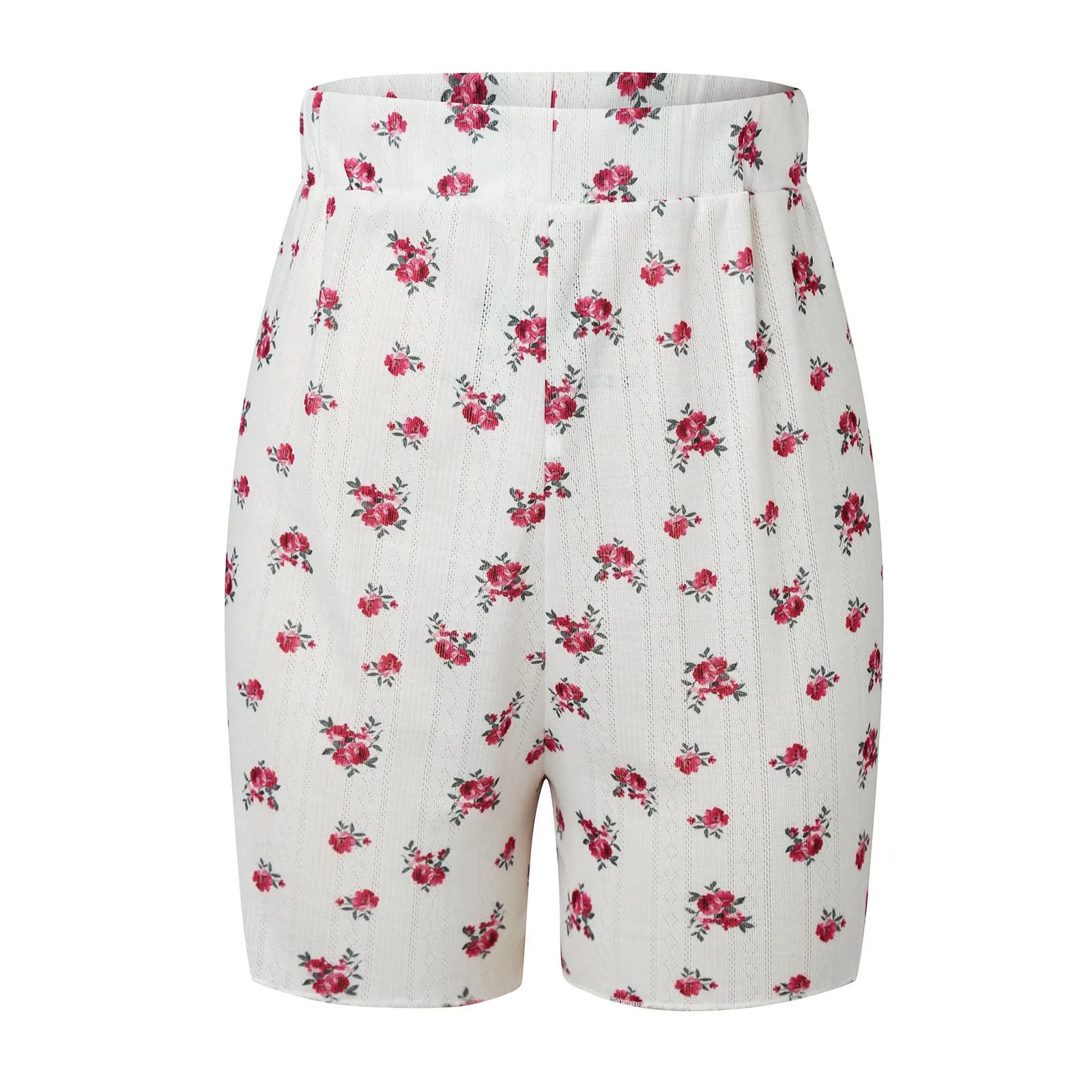 طقم بيجامات نسائية بطبعة زهور ، زي من قطعتين ، ملابس نوم مثيرة ، توبات وشورت أنيق ، ملابس منزلية ، طقم بيجامات ، الصيف