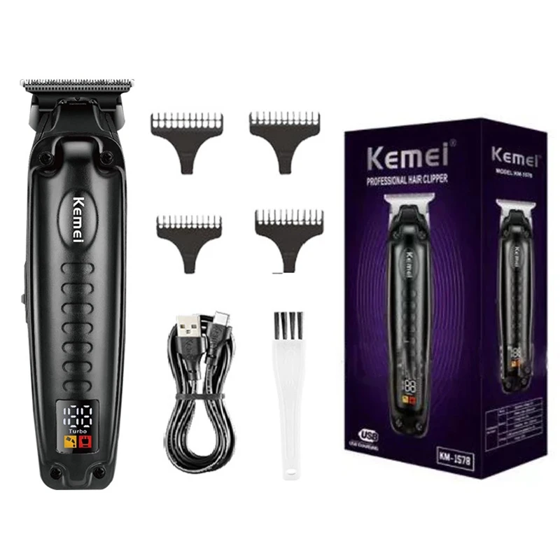 Kemei 1578 Hair Trimmer For Men Electric Beard Hair Clipper Cordless Professional Haircut Machine Rechargeable