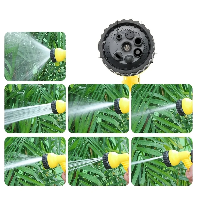 1Set Home Garden Sprinkler Set With 7 Functions, Bubble Shell Watering Gun For Flowers, Car Wash