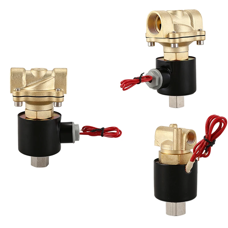 Normally Open N/O Brass Electric Solenoid Valve 220V Pneumatic Valve For Water Oil Gas