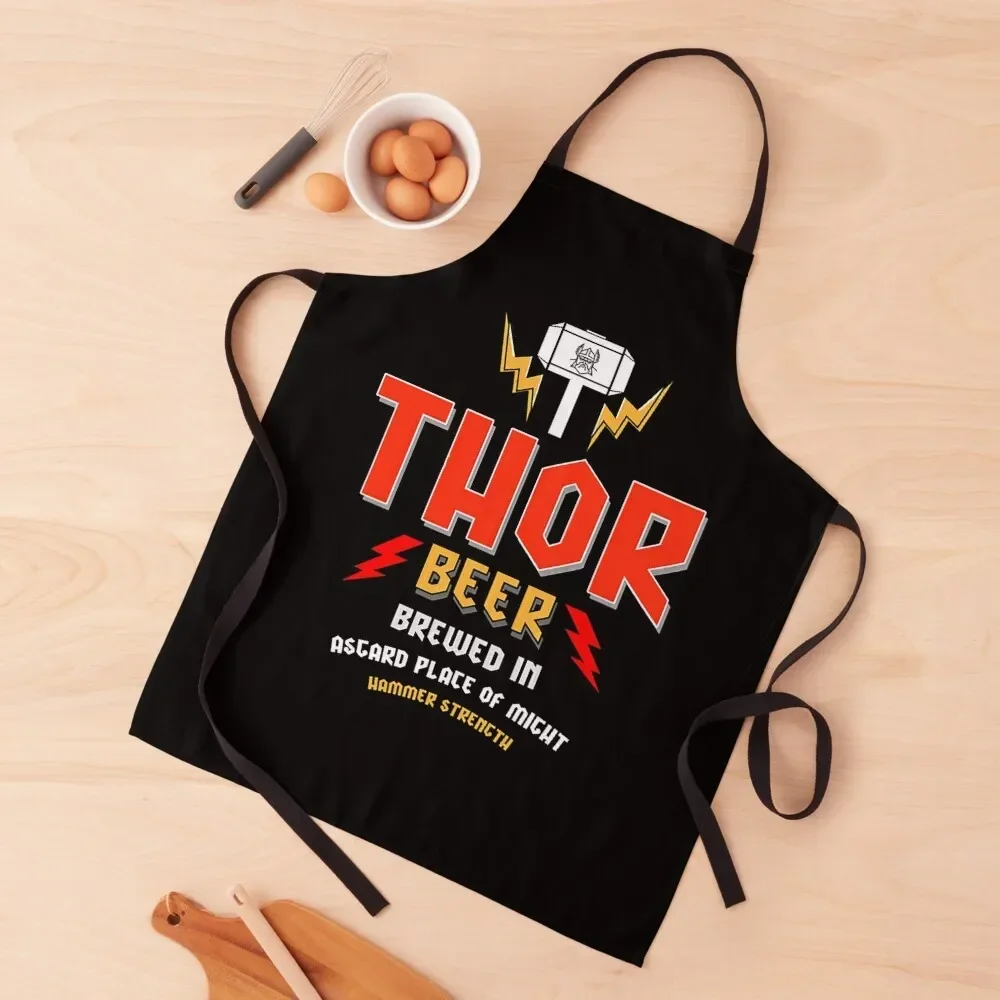 Thor Beer - Thor Fat Hammer -Thor Axe Hammer Gifts Brother Dad Stag Bar -Thor St Apron Kitchen on the wall women's work Apron