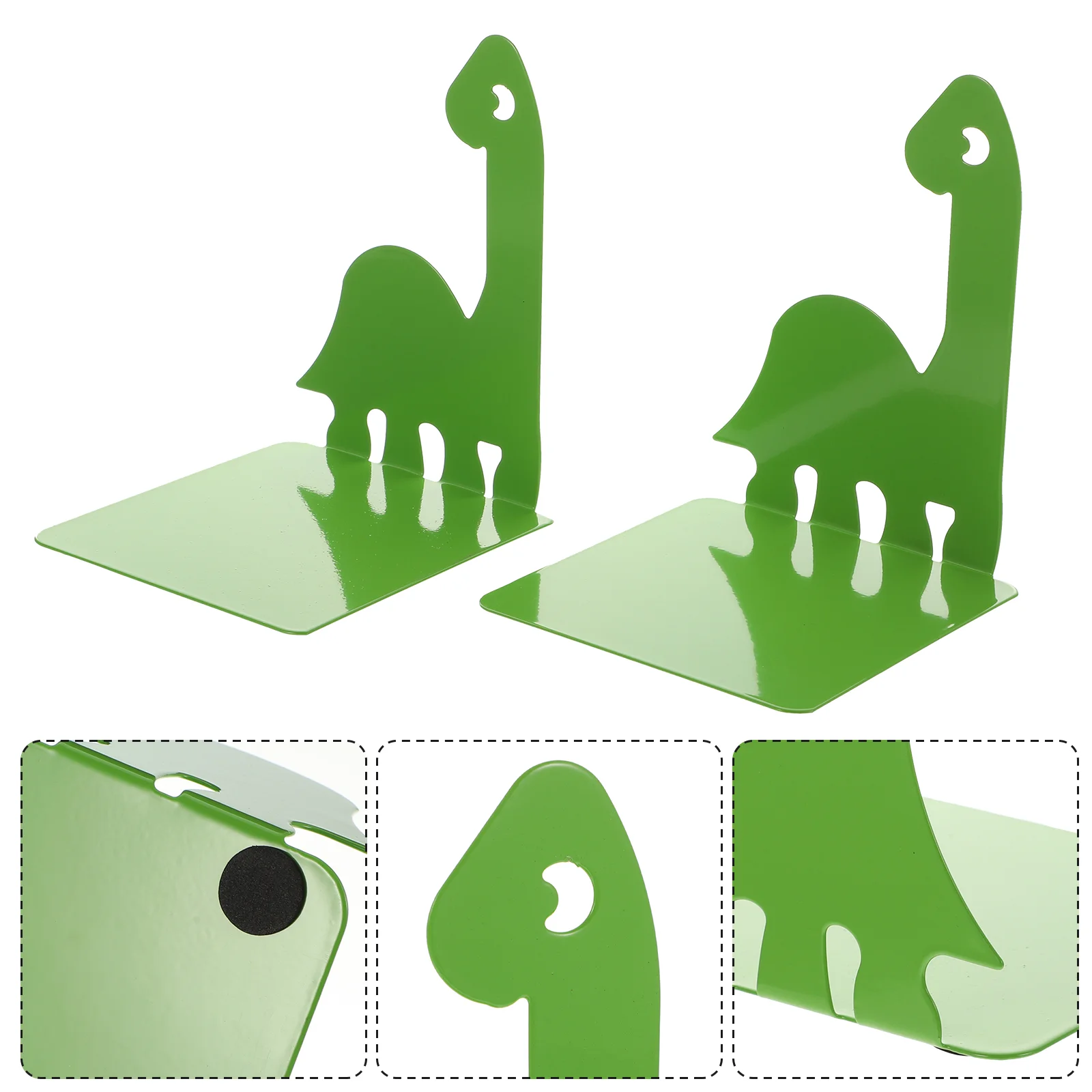 

Dinosaur Metal Bookend Office Heavy Duty Stopper Table Bookshelf Shelves for Non-slip Cartoon Bookends Iron Student Decor