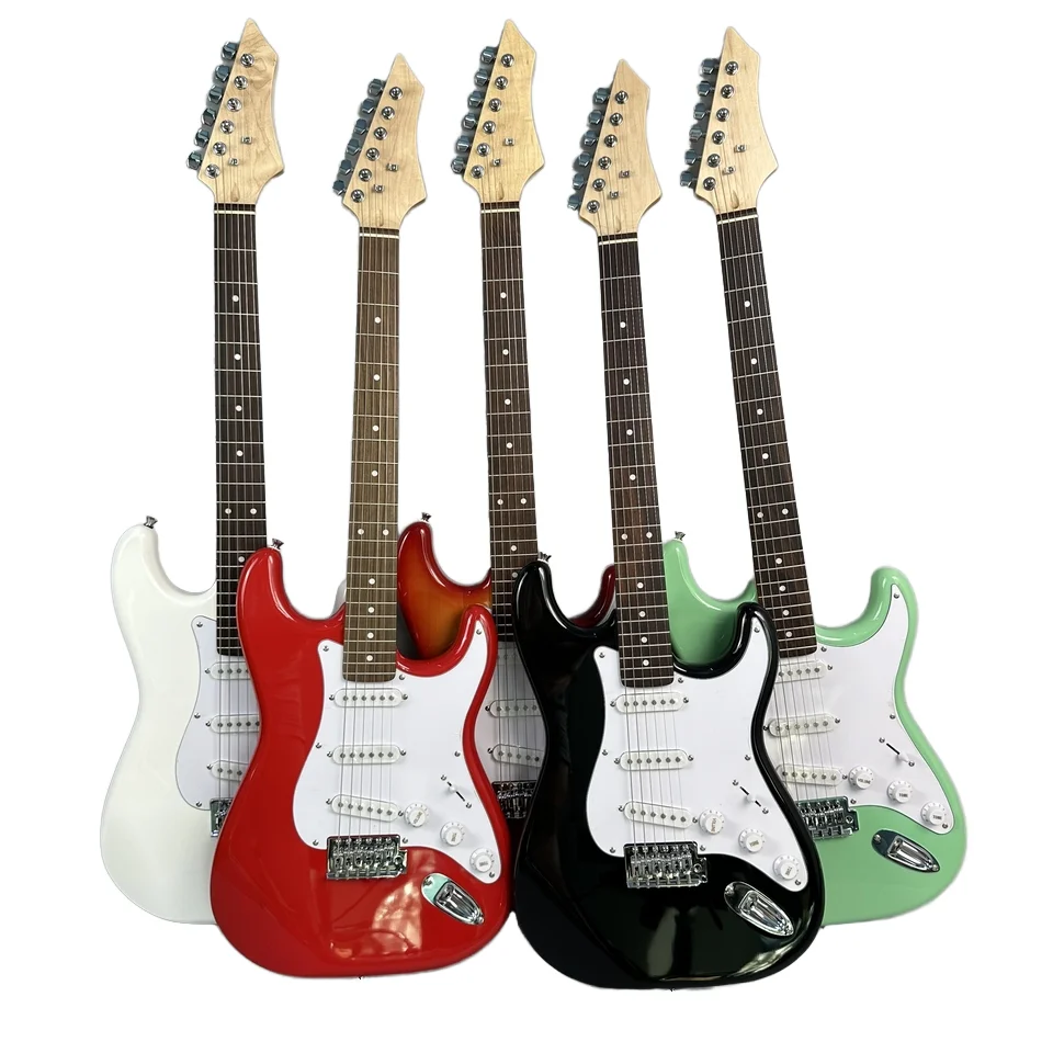 

STLF Fashion Style ST Maple Neck Electric Guitar with Poplar Body Rosewood Fingerboard support various color option