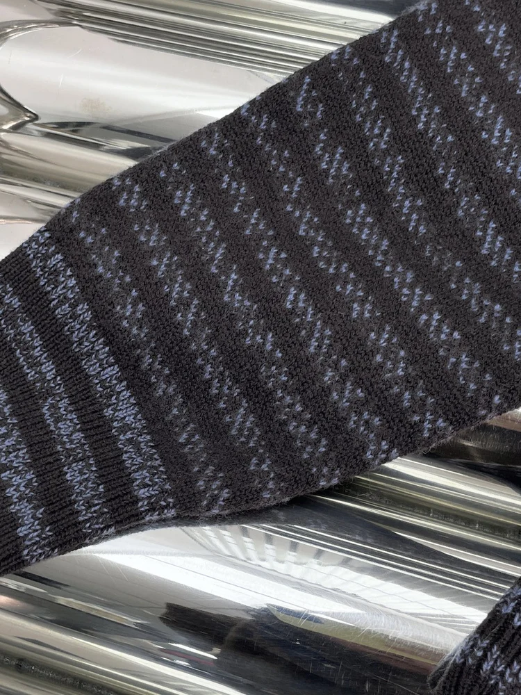  Striped Knitwear Women's round Ne Loose Lazy Sweater Cover up Outerwear Embroidered Logo French Sle Spring Faion