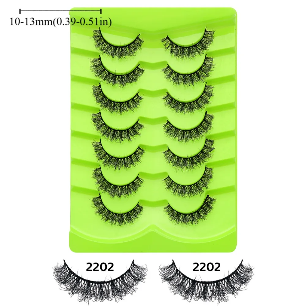 7 paires avec bandes de colle gelée faux cils Anime Cosplay sans colle 3D naturel faux cils outils de maquillage faits à la main faux cils