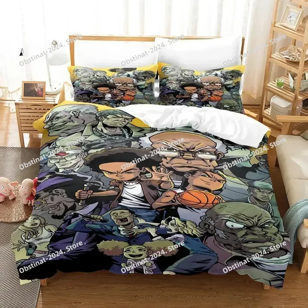 New The Boondocks Bedding Set Single Twin Full Queen King Size Bed Set Adult Kid Bedroom Duvet cover Sets 3D Anime Bed Sheet Set