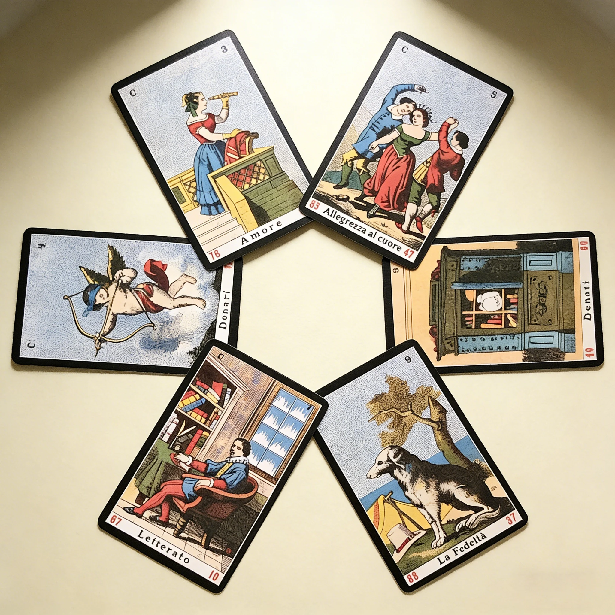 52 Stück Oracle Sibyl-Karten 9 x 6 cm – klassisches italienisches Sibilla-Deck für Wahrsagerei, Spiritualität, Partyspiel, Geburtstagsgeschenk