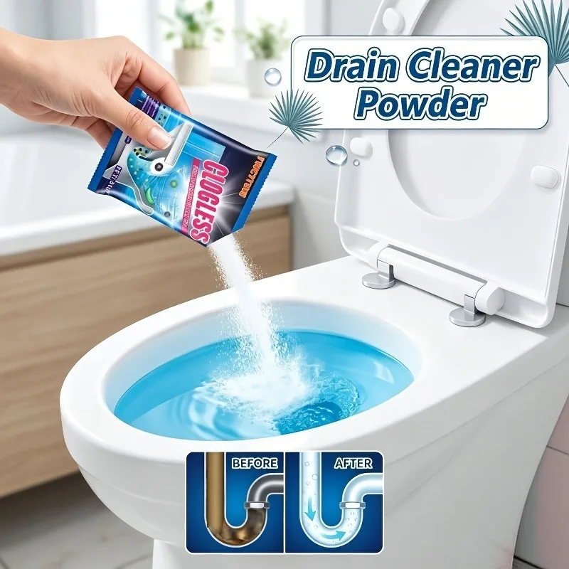 Sewage pipeline dredging powder, used to dissolve kitchen waste, floor drain and drainage pipe dirt, clean and maintain powder