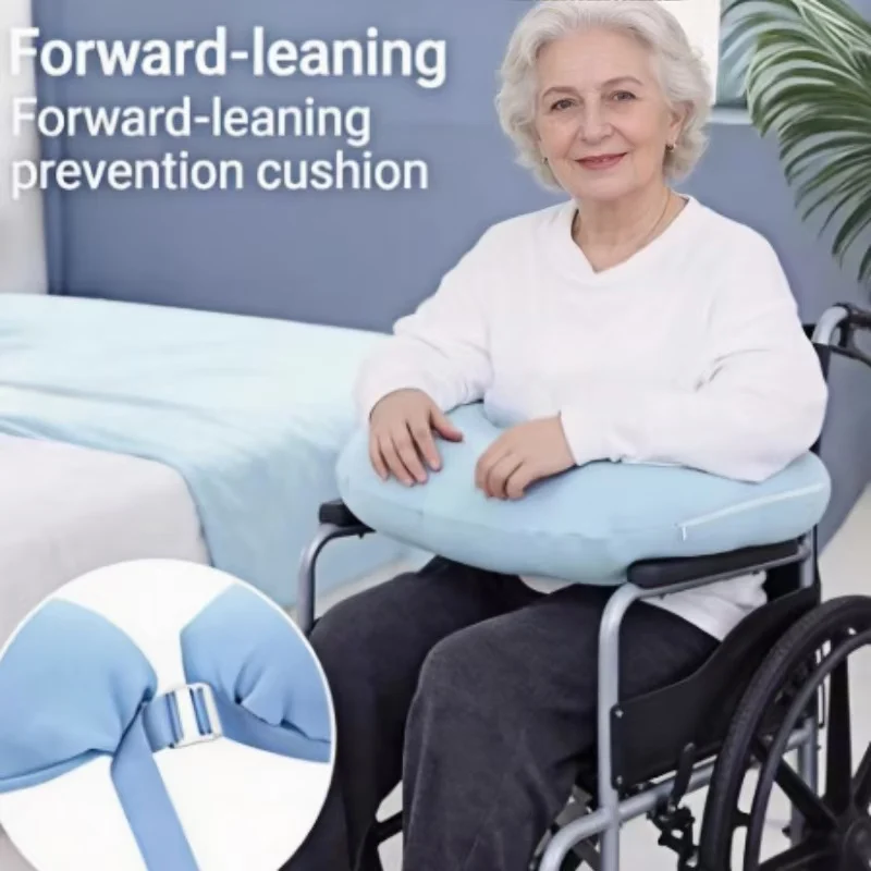 Wheelchair Anti-Forward Arm Support Pillow with Straps Fall Restraint Protection Pad for Arm Support Crocheting Reading