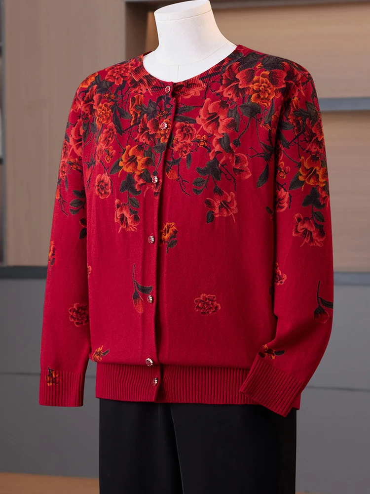 

Весенне-осенний свободный женский вязаный свитер, круглый открытый кардиган с принтом Ne, теплый повседневный женский топ Faion ly