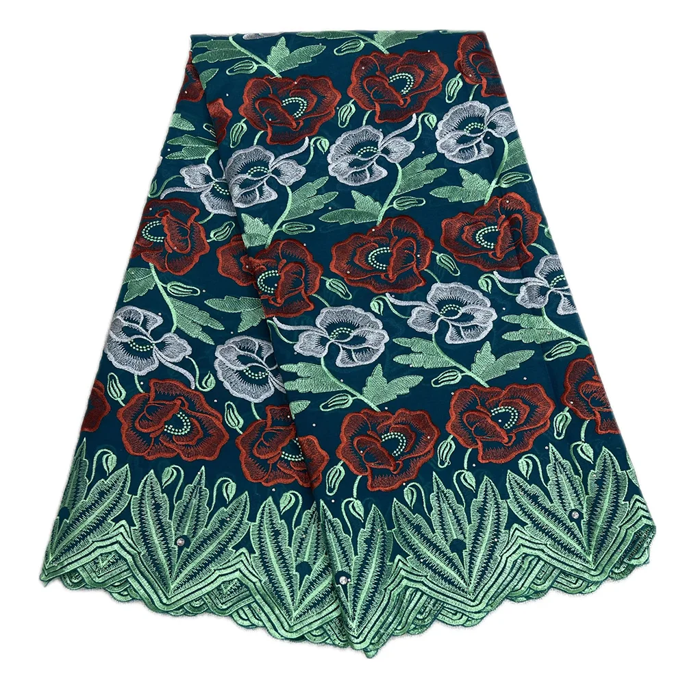 

Hot Sale Printed Cotton Lace Fabric 2025 Fashion Cotton Swiss Voile Lace Women African Embroidery Lace For Evening Dresses