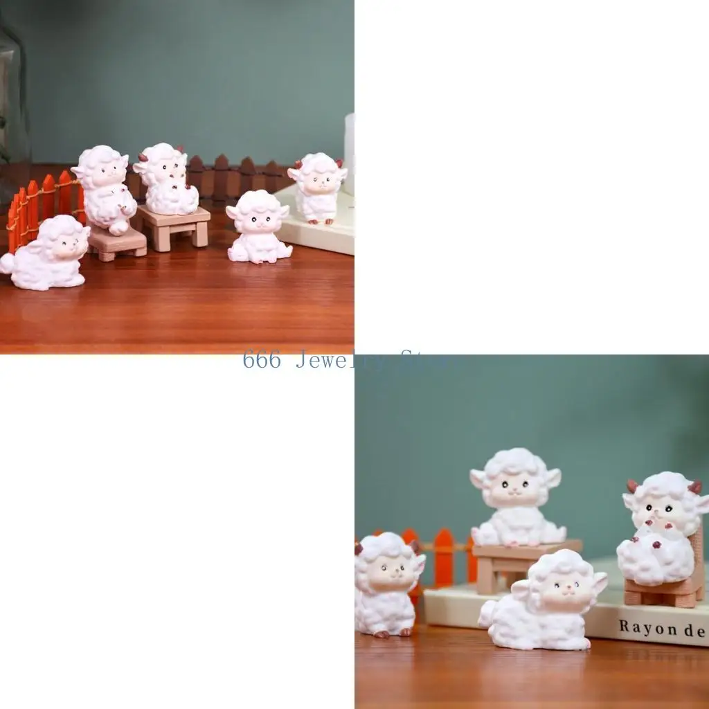 F2TD Mini Sheep Silicone Molds DIY Epoxy Resin Molds Table Ornament Mould Plaster Making Tool Easy to Clean