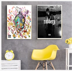 Music Star Art Canvas Painting Poster Wall Home Decor quadro cuadros Juice Wrld Death Race for Love Hot Album Rap Hip Hop