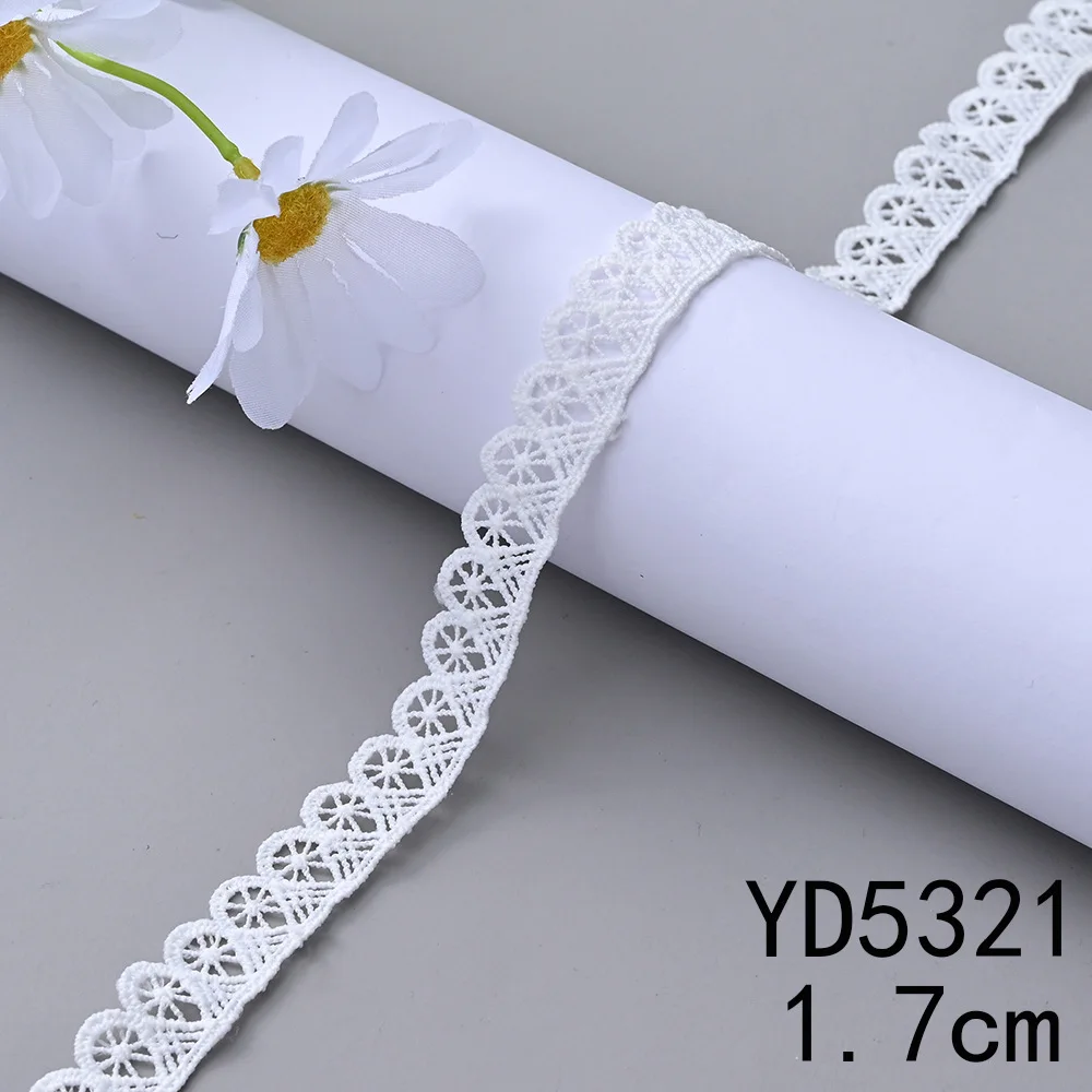 5Yards White Cotton Embroidered Lace Trim Ribbons Fabric DIY Handmade Craft wedding party Sewing Clothes Accessories