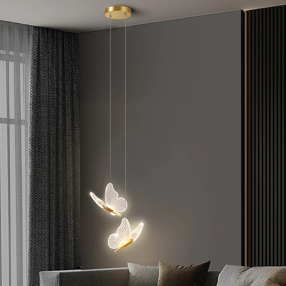 

Butterfly Chandelier LED Pendant Light Hanging Lamp Indoor Lighting For Bedside Living Room Kitchen Ceiling Suspension Luminaire