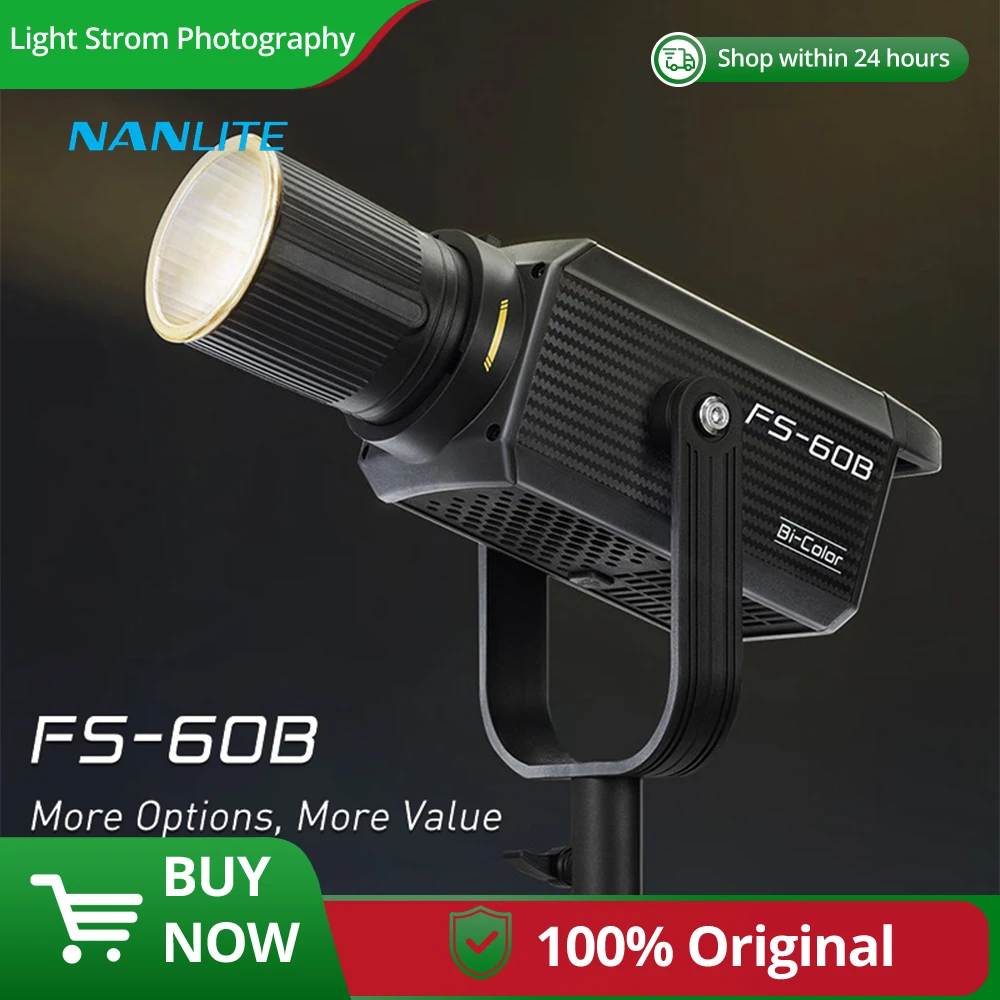 Nanlite FS-60B 70 Вт двухцветный прожектор для фотосъемки для уличной студии, видео, прямая трансляция, заполняющий свет 2700K-6500K Nanlite FS-60B 70 Вт двухцветный прожектор для фотосъемки для уличной студии, видео, прямая трансляция, заполняющий свет 2700K-6500K