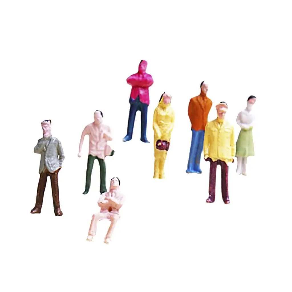 100 stuks 1: 100 geschilderde actiefiguren, modeltreinen en mensenspeelgoed