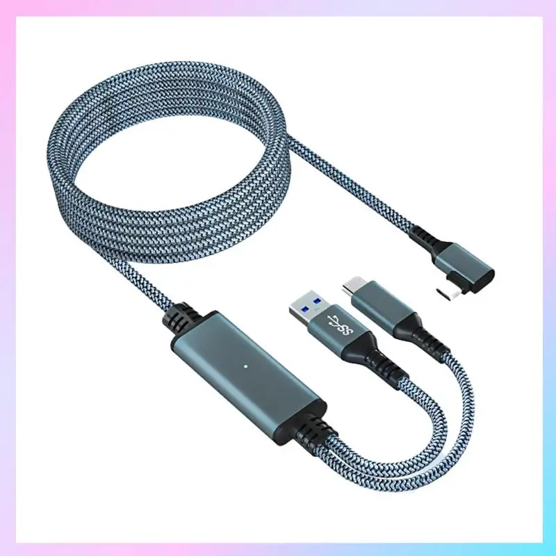 AB25-For Meta/Oculus Quest 3 Link Cable 5M VR Data Cable 2A شحن سريع 5Gbps كابل نقل البيانات عالي السرعة، متين