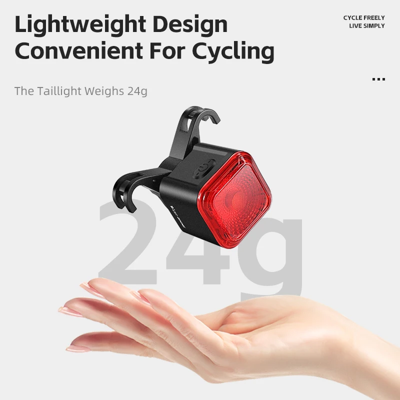 Bicycle Taillights LP5 Waterproof LED Brake Sensing Digital Power Display Charging Long Range Taillights Bicycle Accessories