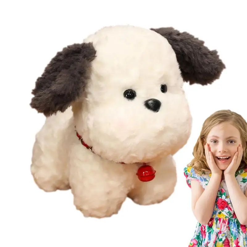 Plush Dog 8.6 Inch Cozy Doll With Bell Cute Plushies Decoration Sleeping Companion Dog Doll For Boys And Girls