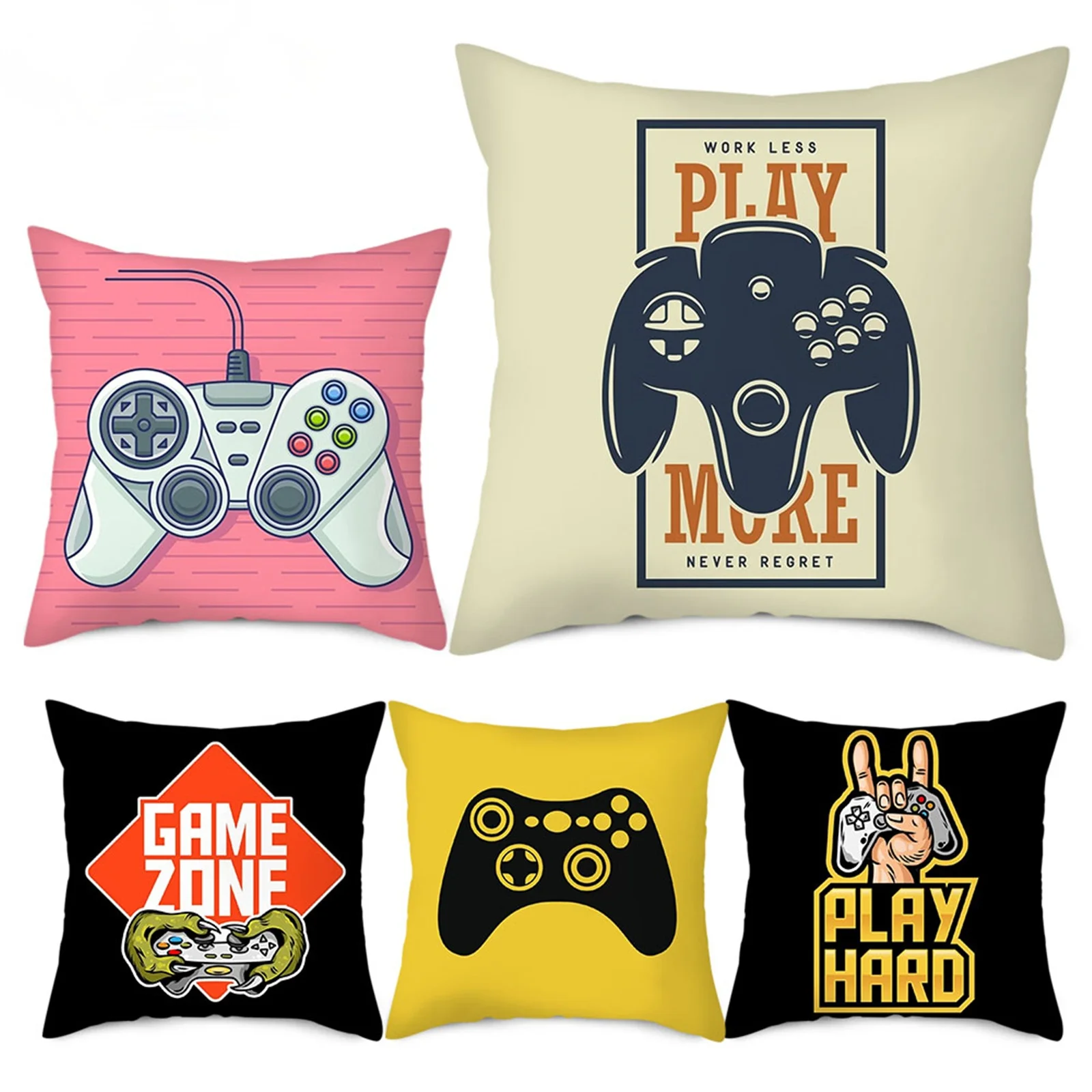 Home Decor Game  Cushion Cover r Gift Black Art Design  Console Button Pillow Case