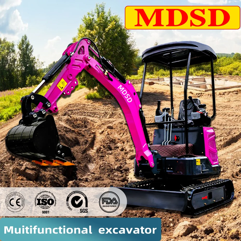 Mini escavatore cingolato idraulico diesel con accessori 1.2Ton Frutteto agricolo Uso Bagger Mini escavatore domestico da 1,5 tonnellate EPA Euro5