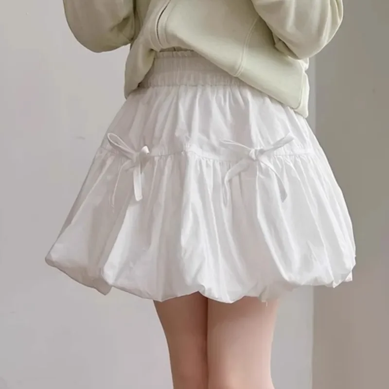 

Girl's White Skirts Flower Bud Half Body Skirts Summer Trendy Children's Clothing Sweet Cute Bow Short Skirts Kids Mini Skirts